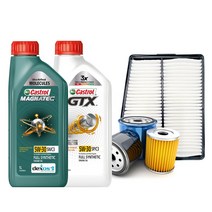 카니발 KA4 2.2 디젤 엔진오일 교환 세트(20년~현재) 오일 6L   오일필터   에어크리너, GTX 합성오일 세트