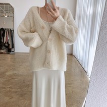 HQINT 시크 미니 양털 뽀글이 긴팔 겨울 후리스 가디건