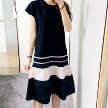 여름 반팔 프릴 배색 캐쥬얼 원피스 롱원피스 리조트룩 휴가룩 바캉스룩 면원피스 시원한