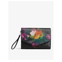 TED BAKER 테드베이커 플라콘 브러쉬-스트로크 로고 디보스드 폭스-레더 클러치 백 블랙