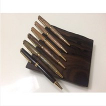 [수제 우드펜] WOODEN BIN 핸드메이드 우든펜 우드펜 졸업 승진 선물 흑단, 크롬, 한글폰트 1