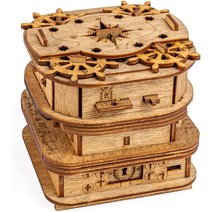 iDventure Cluebox - Davy Jones Locker 방 탈출 게임 까다로운 3D 나무 퍼즐 수수께끼, 기본, 기본