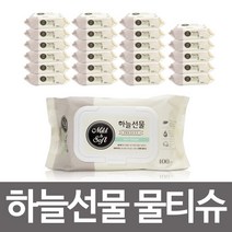 일음쇼핑^^m하늘선물 물티슈 캡형 100매 1박스(24개) 휴대형 아기 손티슈 청소 간편 형티슈 용티슈 식탁 일회용물수건 다용도 여행일medi^^, ab^^선택없는