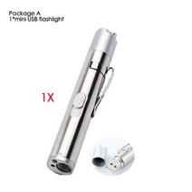후레쉬 손전등 작업등 mini usb 충전식 3in1 led 손전등 강력한 led 토치 방수 디자인 penlight uv 빛 지폐레이저 포인터 빛 317, 1개