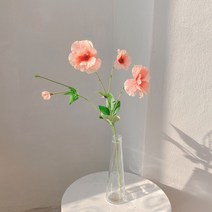 [ojo] 조화 버터플라이 라넌큘러스 유리 화병꽂이 세트, 오렌지