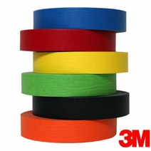 골든트리 3M 칼라 종이 마스킹테이프 24mm x 40M 6색 색깔 커버링 마킹 테이프, 3M 그린색 24mm x 40M 1개
