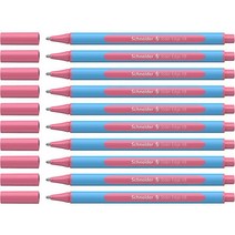 슈나이더 Schneider Slider Edge 파스텔 XB (엑스트라 브로드) 볼펜 1.4mm 라이트 블루 배럴 베이비 블루 잉크 펜 10개 박스 (152230), Pink