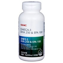 GNC 오메가-3 DHA 250 & EPA 100, 60정, 1개
