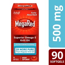 메가레드 Megared 오메가 3 Krill Oil 500mg 크릴오일 90캡슐, 90정, 1개