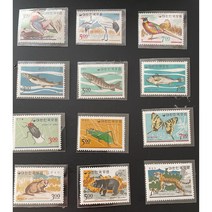 1966 동물시리즈 우표단편모음 1-4집 12종풀세트