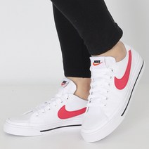 나이키 스니커즈 우먼스 코트 레거시 캔버스 화이트/핑크