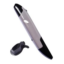 마우스 펜 무선 광학 포켓 펜 크리 에이 티브 800 1200 1600 CPI USB 핸드 헬드 수직 펜 모양의 필기 미니 마우스, 회색, 14cmx2cmx1.5cm, ABS 플라스틱