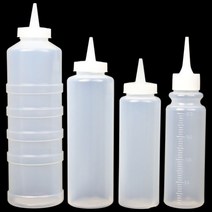 국산 소스통 튜브형 (4size) 양념통 케찹통 시럽병, 눈금 오일병 240ml