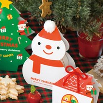 [파티지] 사탕포장 모음 / 막대사탕 페이퍼 사탕 상자 스티커 캐릭터 할로윈 크리스마스, M_F_크리스마스 종이상자_입체 조립 눈사람