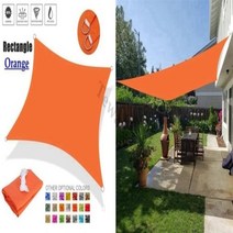 폴리에스테르 직사각형 햇빛 차단용 천막 5m x 5m 6m x 6m 야외 파티오 정원 뒤뜰 잔디 수영장용, Orange+6mx6m