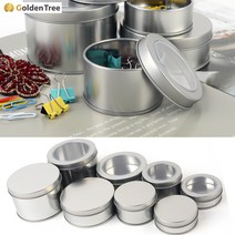 골든트리 스틸 원형 틴케이스 투명창 철제 소품정리함 미니 보관함, 원형 65 x 40mm - 막힘