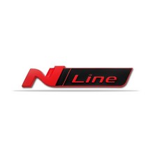자동차엠블럼 벤츠엠블럼 bmw엠블럼 현대 N 라인 로고 투손 NX4 I20 I30 I10 소나타 엘란트라 Nline 엠블럼, 11 Black Red_01 Sticker