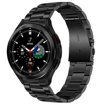 우먼스9999 갤럭시 워치 4 클래식 호환 프리미엄 날개형 메탈 스트랩, 블랙, 워치4 클래식 전용