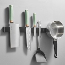 마그네틱바 무타공 벽부착 자석 칼꽂이 칼걸이 블럭 40cm 정리 MG-B40, 3.마그네틱바 (40cm) 메탈실버