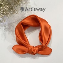 쁘띠스카프 실크 얇은 작은 사각형 여성 작은 스카프 단색 100 실크 스카프 (53x53cm)