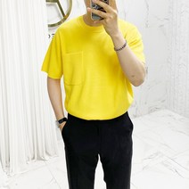 아도르클래식 포켓 라운드 세미 오버핏 5컬러 니트 반팔티
