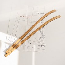 원단쟁이 대나무곡자 나무곡자 목곡자 곡자 나마꼬(2타입) E2, 1개, cm자