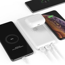 스피디 퓨어 멀티W 무선 보조배터리 20000mAh (5핀케이블+젠더+흡착패드) 대용량 보조 밧데리, 08.고속 멀티 10W무선 10000mAh