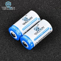 WADSN 16340 3.6V 충전식 리튬 배터리 충전기 레이저 표적지시기 전술조명 전용, 16340 충전식 배터리 2개