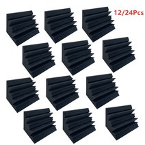 방음 판넬 보드 흡음제 12/24Pcs 4.7X4.7X9.4 인치 트랩 어쿠스틱 월 폼 절연 패널 스튜디오 코너, [02] 24pcs, 02 24pcs