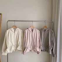 허리 밑단 스트링 점퍼 간절기 후드 자켓 저퍼 야상