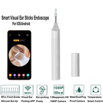 무선 스마트 비주얼 이어픽 IOS/안드로이드 이어 케어 깨끗한 와이파이 귀지 리무버 내시경 카메라 비주얼보기 앱 스틱, 하얀