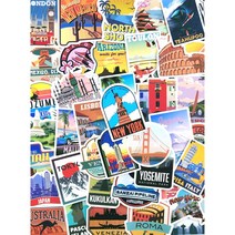 코요아칸 여행스티커 세트 빈티지 다꾸 다이어리 노트북 캐리어꾸미기, 07.호텔 A형/50장