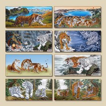 고려미술 명작 갤러리 호랑이 그림 맹호도 용그림 백두산 호랑이 그림 좌청룡우백호 청룡 황룡 액운막는 풍수인테리어 재물 풍수 캔버스액자 13종, 6. 백두산 호랑이