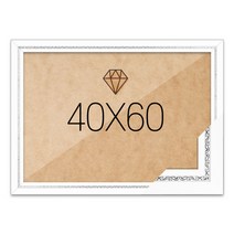 보석십자수 패브릭형 액자 40x60 고급형 그레이스 화이트 (아크릴 보호필름-스티커판 포함), 단품