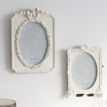 우노리빙 테이블 벽 장식 쉐비엔틱 화이트 리본 액자 2종 택1, 리본 (K21F007WR-298F)