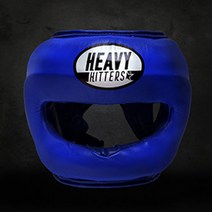 헤비히터 레이스업 풀페이스 코보호 복싱 헤드기어 H6-FFL, 블루