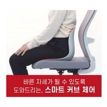 자세 허리 체형 바른 교정 앉는 의자 핏체어 커브 체어 콤비 러브 공부 방바닥 편안한, 레드