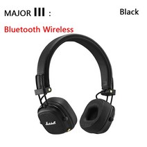마샬호환호환 이어패드 Marshall Major IV 4 블루투스 헤드폰 딥 베이스 인체 공학적 디자인 III II 2 3/4 접이식 스포츠 무선 및 유선 이어폰, [03] III BT Black