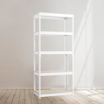 스피드랙 무볼트 조립식 앵글 철제 선반 5단 1500 x 600 x 1950, 화이트, 9mm 양면코팅 보드, 색상