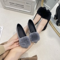 메르나뛰 쿠션 털기모 여성 발편한 플랫 단화 2cm ME722