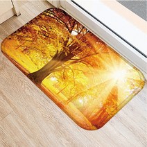 단풍나무 풍경 패턴 미끄럼 방지 스웨이드 카펫 도어 매트 야외 주방 거실 바닥 러그 48296 40x60cm 1 개, [10] 2DD-48296-010