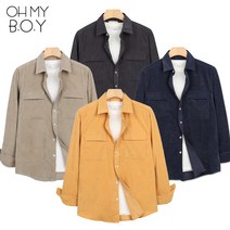 오마보이 남녀공용 UNI 루즈핏 캐주얼 골덴 셔츠 OHDL800808