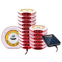 진동벨 커피 커페 순번기 픽업 무선 호출기 알림벨, 스퀘어 블루 1-16