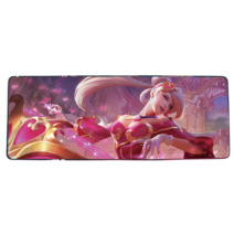 롤 LOL 디자인 마우스 패드 79종 시리즈 리그 오브 레전드 장패드 3mm 두께, 800x300mm + 3mm개, 실버 피아노 소녀