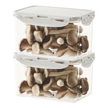 락앤락 비스프리 스테커블 밀폐용기 2개 - 냉장고.냉동실정리 사각반찬통 플라스틱소분통 전자렌지 레인지, 직사각 1.9L X 2P, 1세트