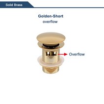 욕실 분지 팝업 드레인 밸브 닦았 골든 싱크 스토퍼 정착물 황동 블랙 세면기 바운스 필터, 12 Golden overflow S_01 기타