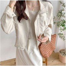 여성 린넨 야상 숏자켓 자켓 여자 가디건 점퍼 여름