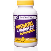 ProCare Health 산전 비만증 종합비타민 캡슐 철 60mg 매일 2캡슐 60ct 병, [01] 일
