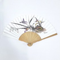 전통 합죽선 한지 대나무 부채 난초(소) 외국인 친구 부모님 여름 선물 기념품