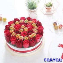 ForU283 츄파춥스원형케익 레드 화이트데이 발렌타인데이 초콜렛 프로포즈 페레로로쉐, 츄파춥스원형케익(레드)*본상품